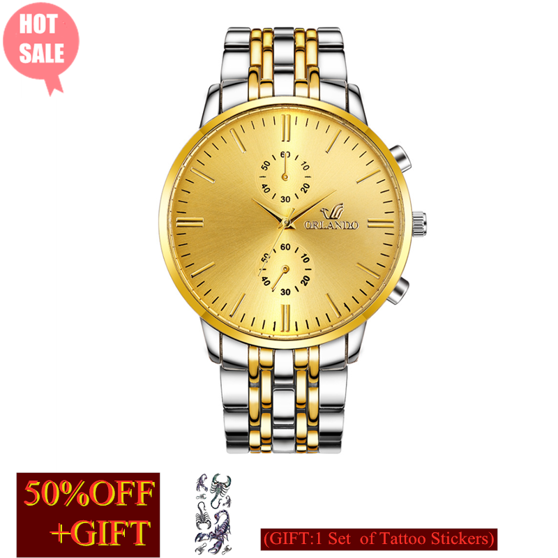 Popular Gift  Top Luxury Business Men Automatic Quartz Watches Full Steel Waterproof Wristwatch
