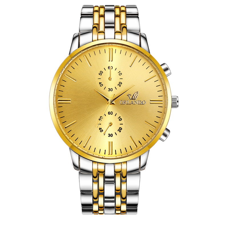 Popular Gift  Top Luxury Business Men Automatic Quartz Watches Full Steel Waterproof Wristwatch