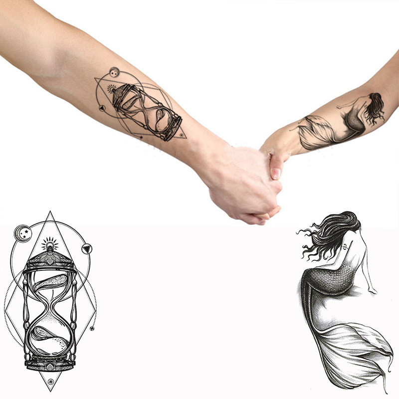 10PCS Half Arm Waterproof Disposable Tattoo Sticker Original Design One Time Men Women Body Art