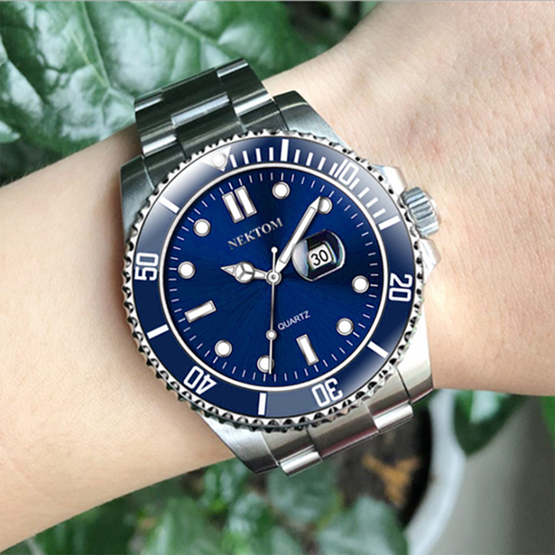 2021 Friends Gift  Fashion Calendar Luminous Business Men's Watch Steel Band Waterproof  Watch