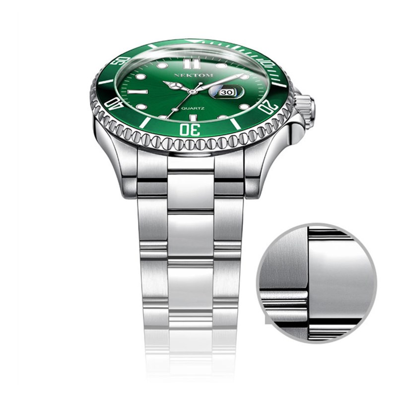 2021 Friends Gift  Fashion Calendar Luminous Business Men's Watch Steel Band Waterproof  Watch