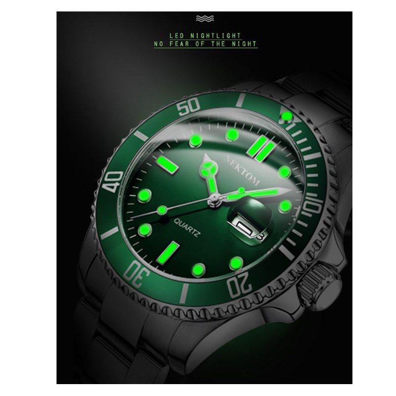 2021 Friends Gift  Fashion Calendar Luminous Business Men's Watch Steel Band Waterproof  Watch