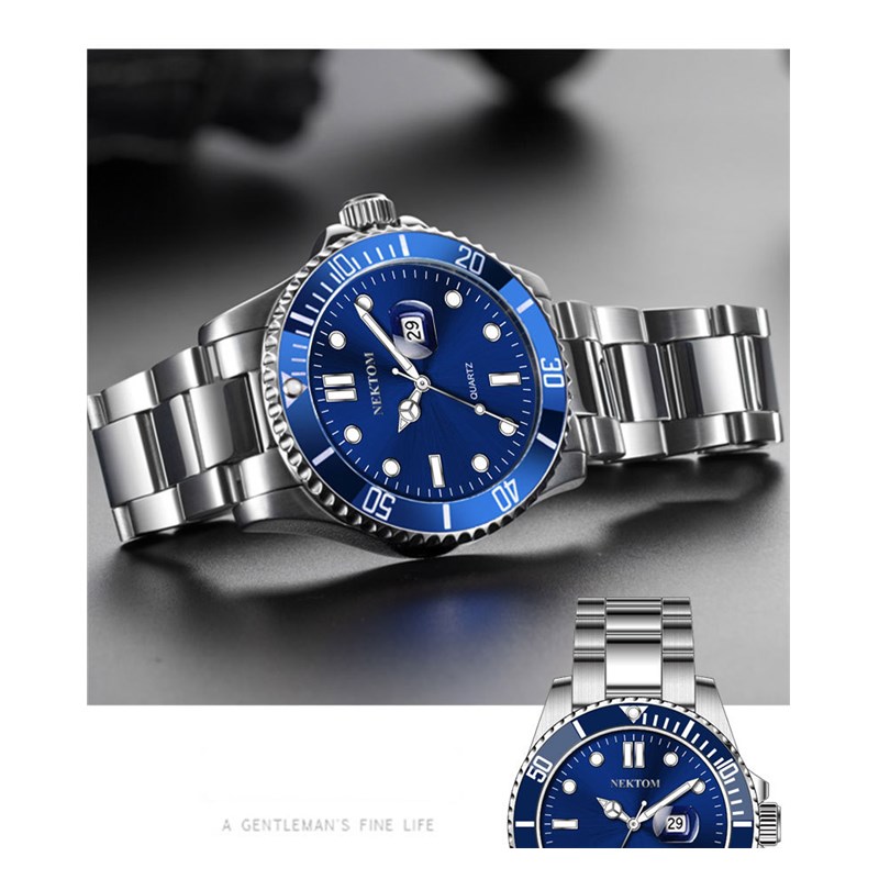 2021 Friends Gift  Fashion Calendar Luminous Business Men's Watch Steel Band Waterproof  Watch
