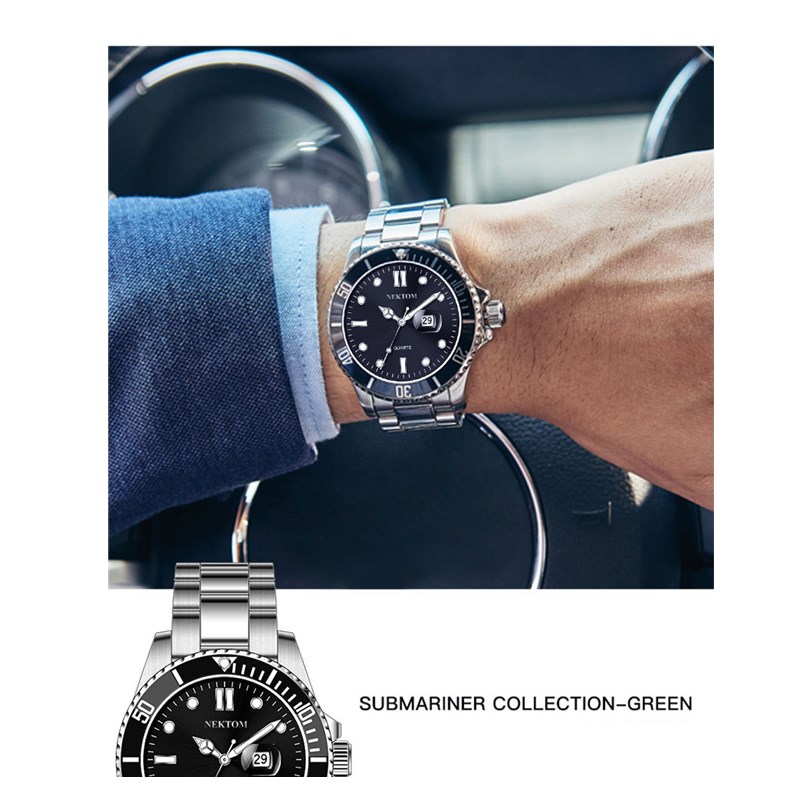 2021 Friends Gift  Fashion Calendar Luminous Business Men's Watch Steel Band Waterproof  Watch