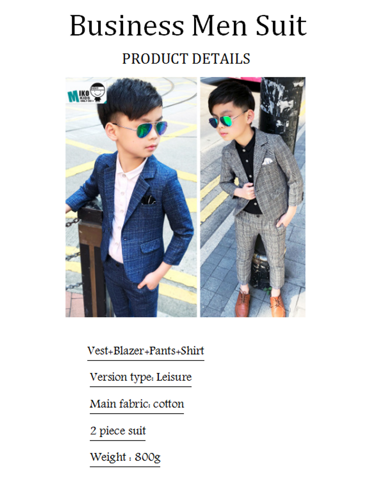 Blazer+Pants 2pcs Kids Child Boys Suits Formal Gentleman Wedding Suit  Children England Style Party