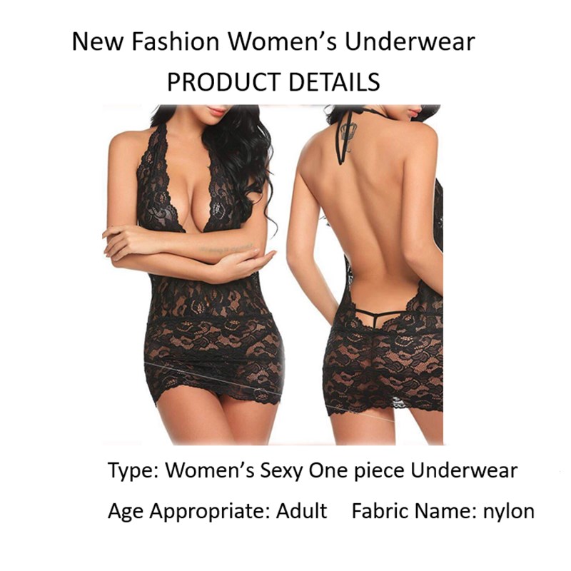 Popular Gift New Lace Perspective Lingerie Ladies Pajamas Girls Sexy Hip Skirt