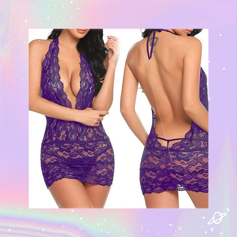 Popular Gift New Lace Perspective Lingerie Ladies Pajamas Girls Sexy Hip Skirt