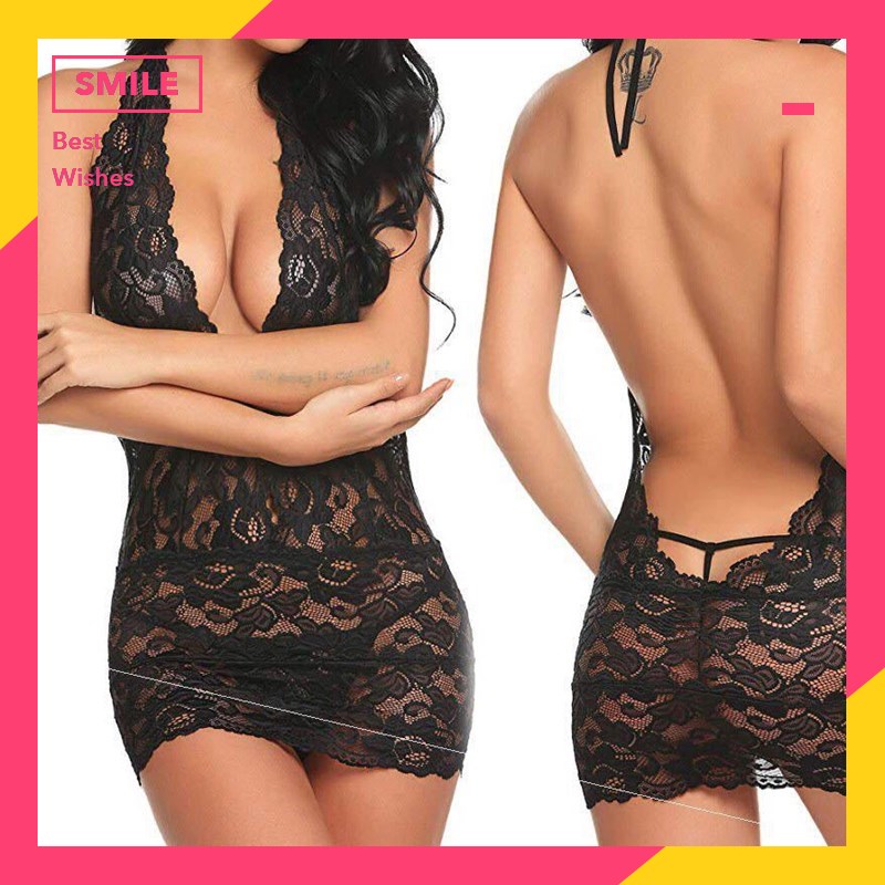 Popular Gift New Lace Perspective Lingerie Ladies Pajamas Girls Sexy Hip Skirt