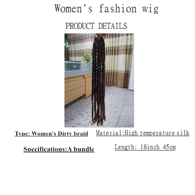 New Year Popular African Braided Women Hair Ladies Dirty Braids Crochet Hair Women Wigs Wholesale