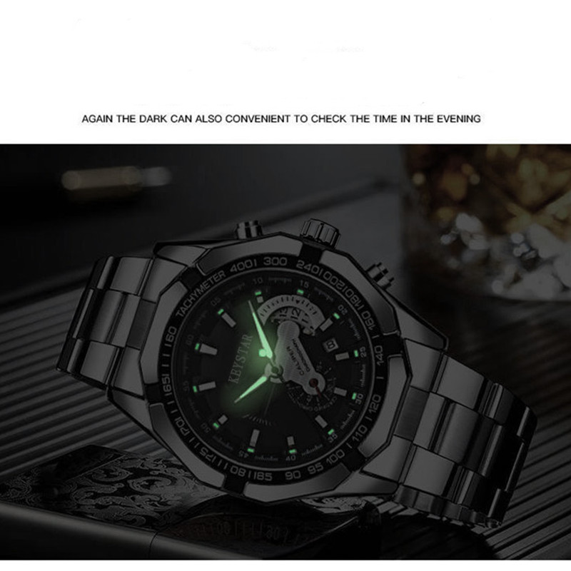 2021 Popular Full Automatic Hollow Men's Watch Luminous Waterproof Stainless Steel Business Watches