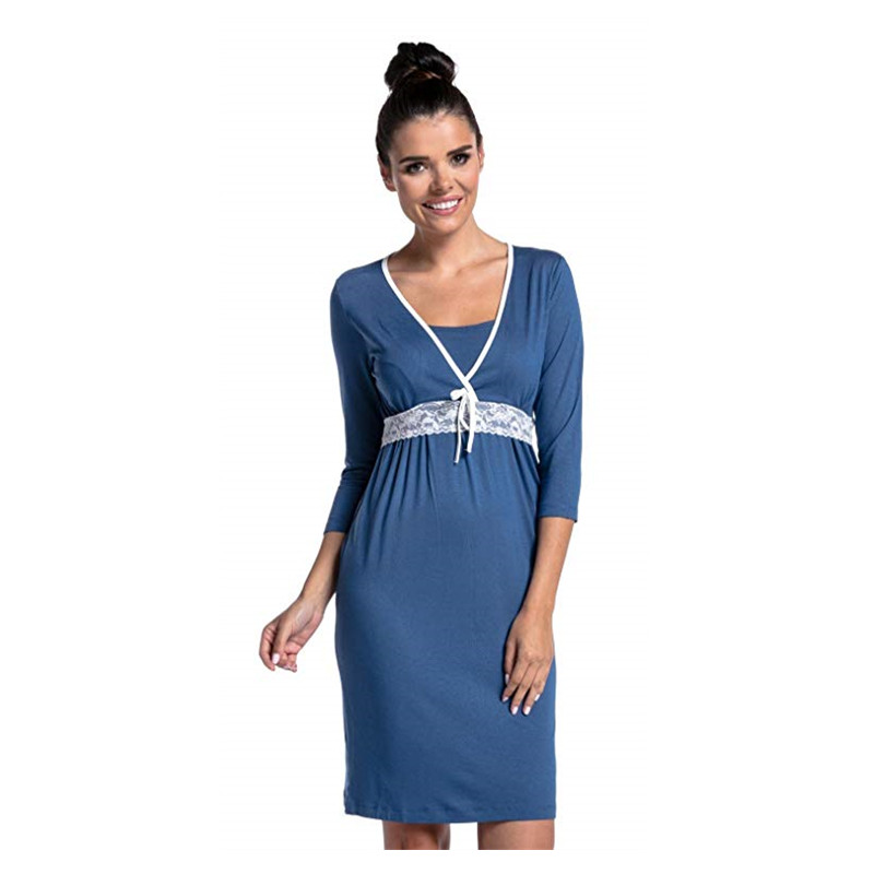 European American Fashion Lace Stitching Maternity Dress Multifunction Nursing Pregnant Women Skirt