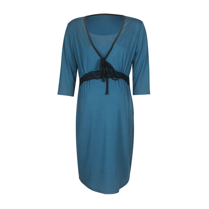European American Fashion Lace Stitching Maternity Dress Multifunction Nursing Pregnant Women Skirt
