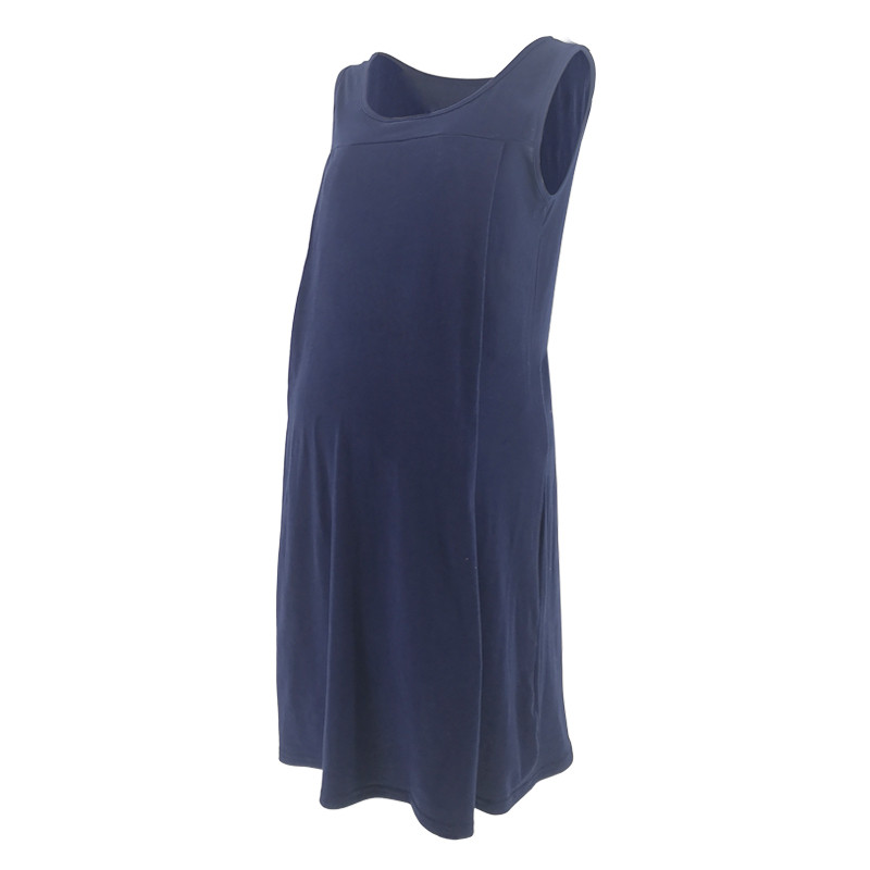 Hot Sell Maternity Cotton Pajamas Solid Color Breast Feeding Lady Dress Pregnant Women Skirt
