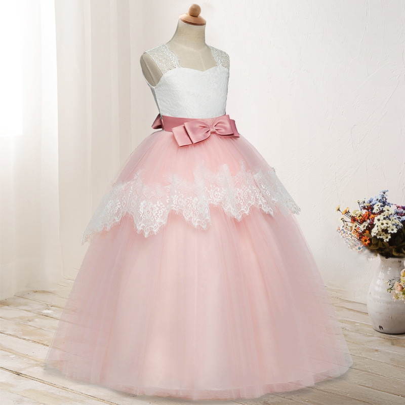2021 New Children's Dress Middle Big Children's Fluffy Flower Wedding Dress Princess Dress