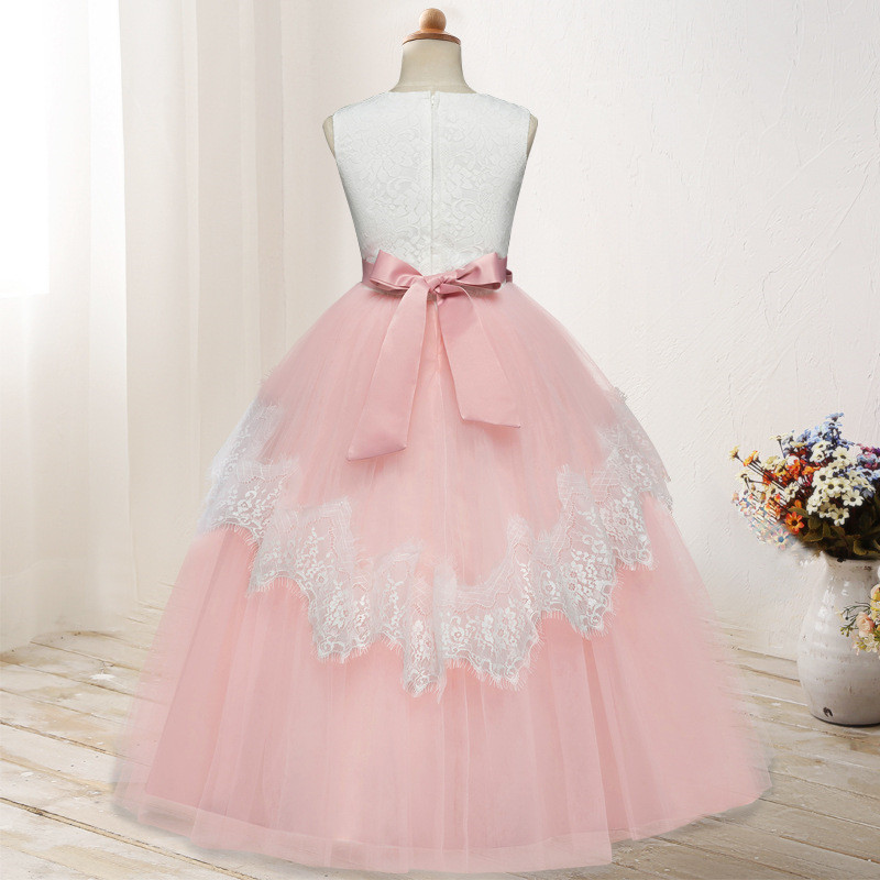 2021 New Children's Dress Middle Big Children's Fluffy Flower Wedding Dress Princess Dress
