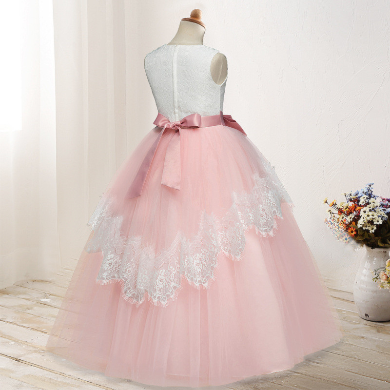 2021 New Children's Dress Middle Big Children's Fluffy Flower Wedding Dress Princess Dress