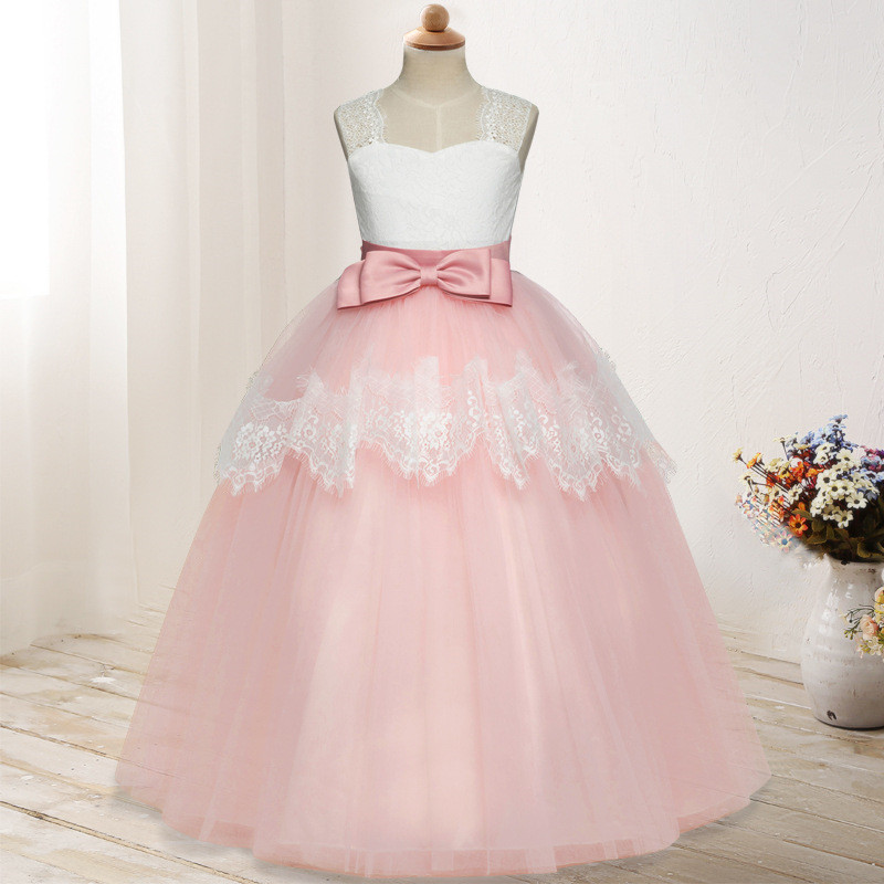 2021 New Children's Dress Middle Big Children's Fluffy Flower Wedding Dress Princess Dress