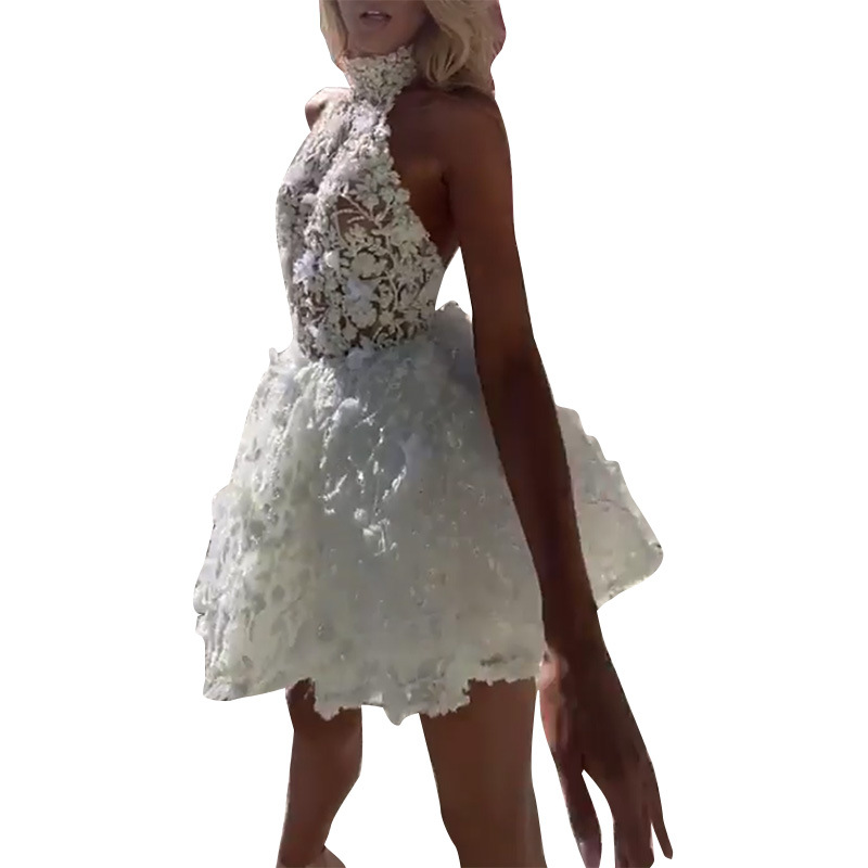 2021 Luxury Fashion Women's Evening Dress Backless Lace Dancing Skirt Temperament Lady Sling Dress