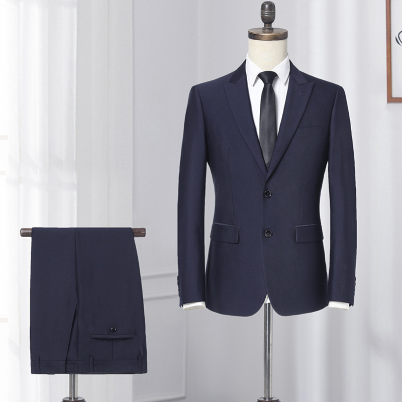 Luxury Slim Suit Business Cloth Groomsman 2PC Suit Blazer Jacket Pants Work Suit Wedding Suit