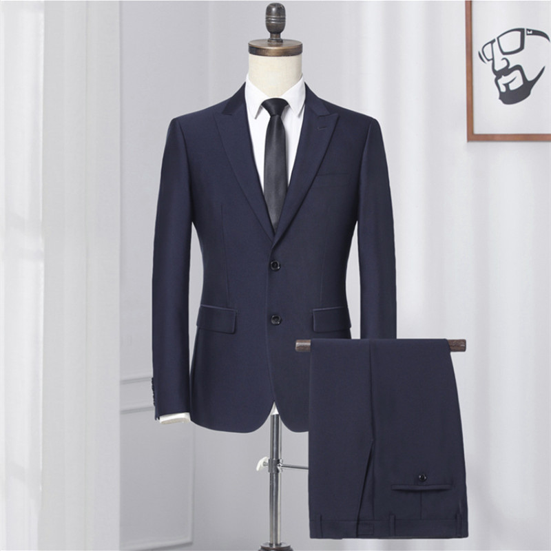 Luxury Slim Suit Business Cloth Groomsman 2PC Suit Blazer Jacket Pants Work Suit Wedding Suit