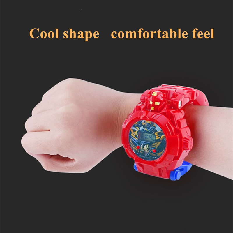 Hero League series Deformation Electronic Watch Creative Cool Cartoon Children's Assembled Toy Gifts