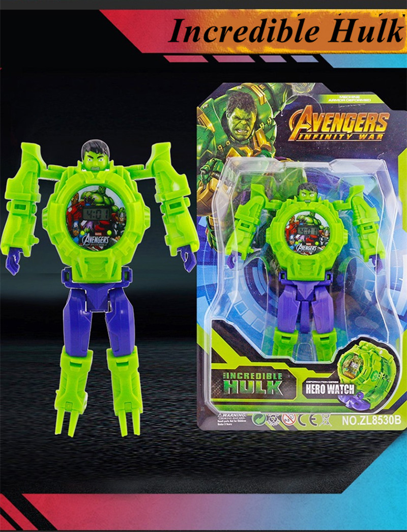 Hero League series Deformation Electronic Watch Creative Cool Cartoon Children's Assembled Toy Gifts