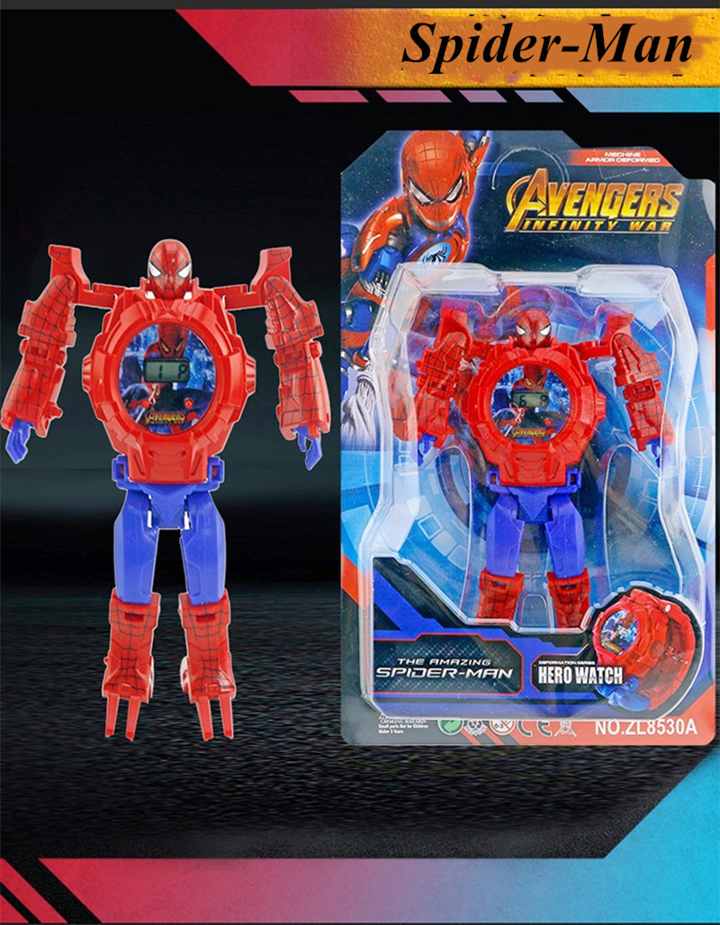 Hero League series Deformation Electronic Watch Creative Cool Cartoon Children's Assembled Toy Gifts