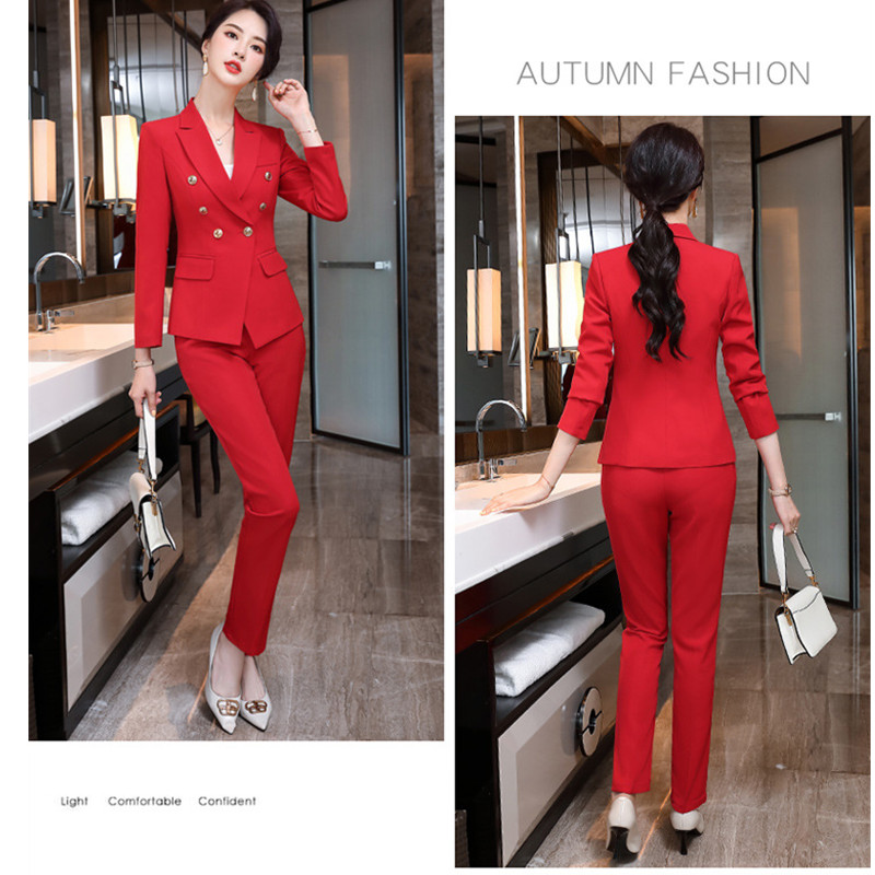 High End Office Lady Suit White Collar Business Cloth Lady Formal Work Suit  Women Formal Dress
