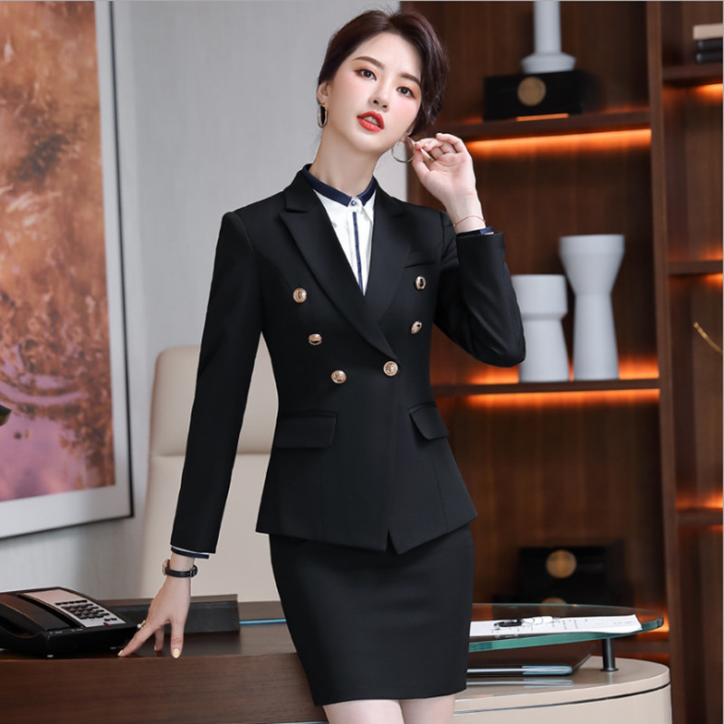 High End Office Lady Suit White Collar Business Cloth Lady Formal Work Suit  Women Formal Dress