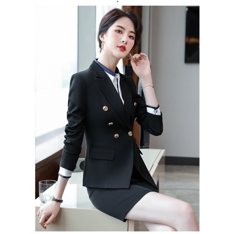 High End Office Lady Suit White Collar Business Cloth Lady Formal Work Suit  Women Formal Dress