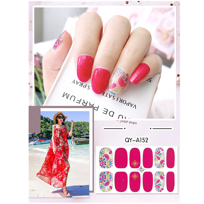 10 sets Mermaid Color Ins Popular Nail Stickers back glue Full Paste Nail Stickers Wholesale