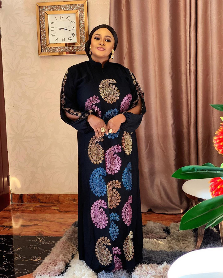 High-end Fashion Large size Mom Dress Elastic color Hot drilling chiffon long sleeve Women's Dress