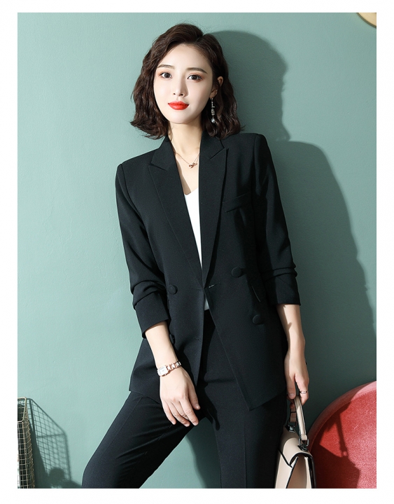 Elegang Office Lady Suit White Collar Business Clothing Lady Formal Work Suit Blazer+Pants 2pcs Set