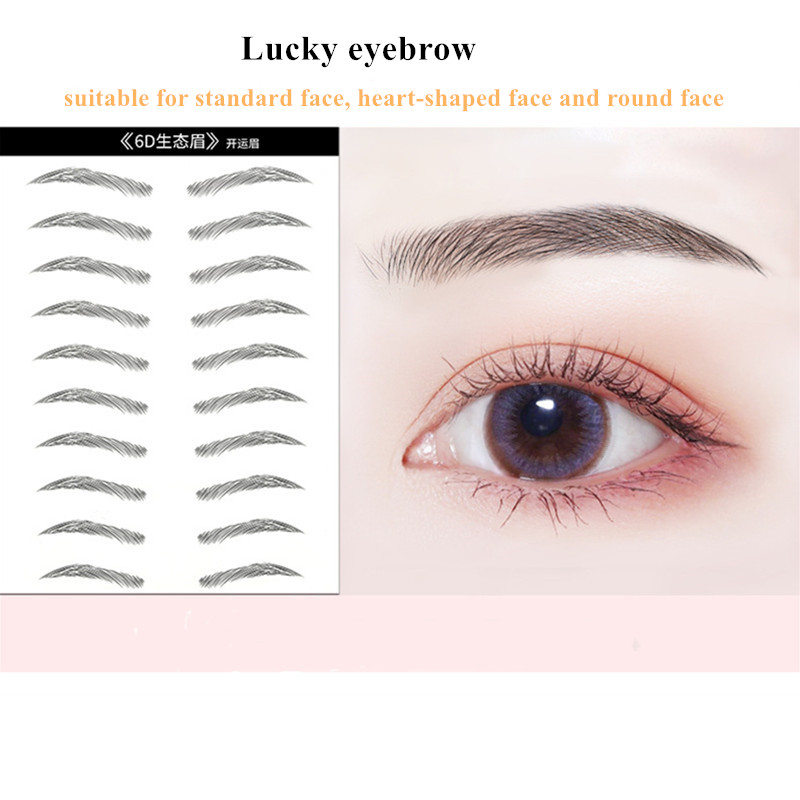 Hot selling 10 Pairs 6D Simulation Eyebrow Paste Lable Tattoo Sticker Waterproof Wholesale