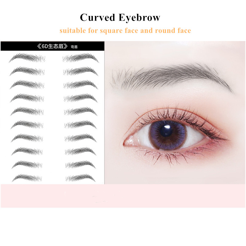 Hot selling 10 Pairs 6D Simulation Eyebrow Paste Lable Tattoo Sticker Waterproof Wholesale