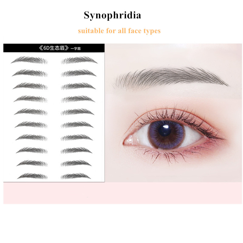 Hot selling 10 Pairs 6D Simulation Eyebrow Paste Lable Tattoo Sticker Waterproof Wholesale