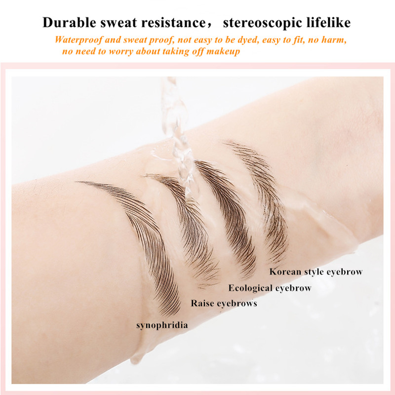 Hot selling 10 Pairs 6D Simulation Eyebrow Paste Lable Tattoo Sticker Waterproof Wholesale