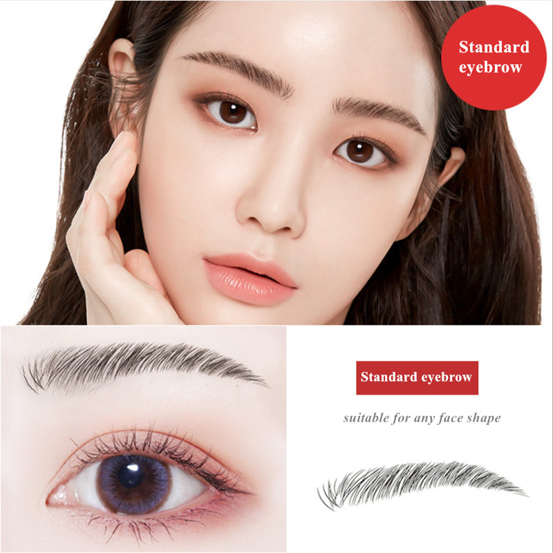 Hot selling 10 Pairs 6D Simulation Eyebrow Paste Lable Tattoo Sticker Waterproof Wholesale