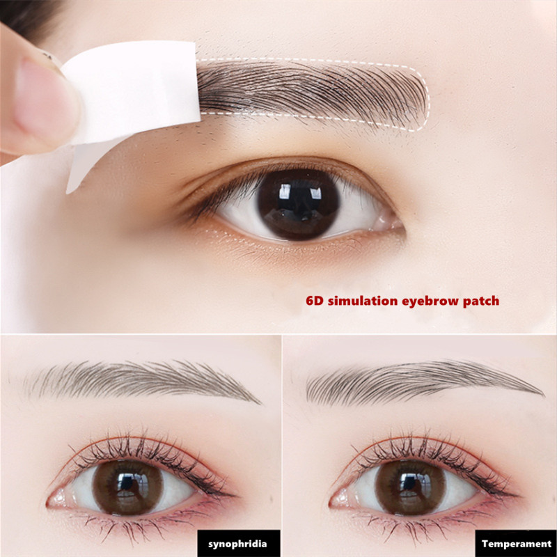 Hot selling 10 Pairs 6D Simulation Eyebrow Paste Lable Tattoo Sticker Waterproof Wholesale
