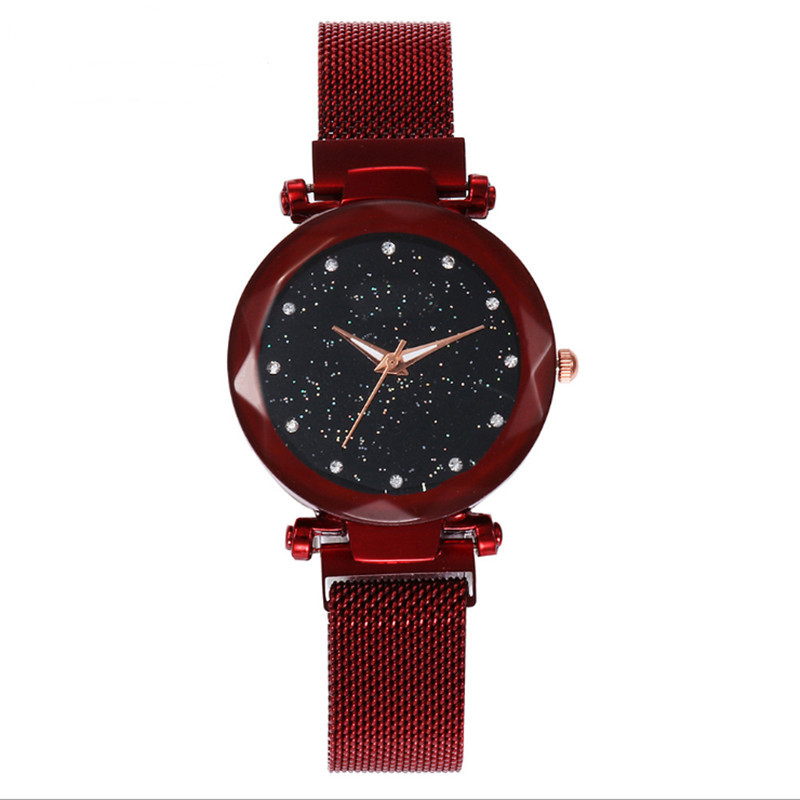 New Fashion Starry Sky Women's Watch Magnet Milan Mesh Band Girls Students Quartz Watches