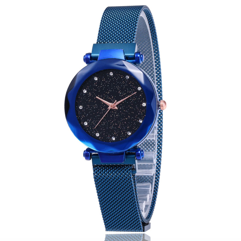 New Fashion Starry Sky Women's Watch Magnet Milan Mesh Band Girls Students Quartz Watches