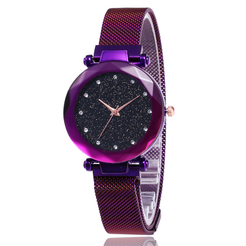 New Fashion Starry Sky Women's Watch Magnet Milan Mesh Band Girls Students Quartz Watches