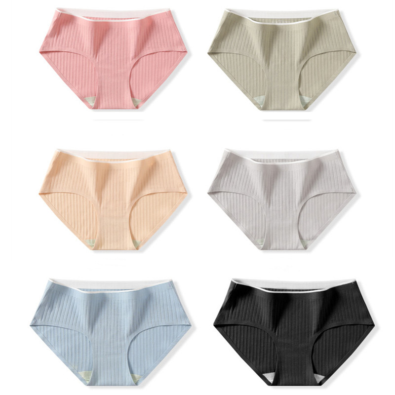 5PCS New Women's Underwear Cotton Antibacterial Girl's Student's Briefs Lady's Traceless underpants