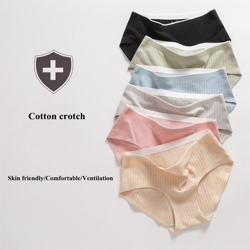 5PCS New Women's Underwear Cotton Antibacterial Girl's Student's Briefs Lady's Traceless underpants