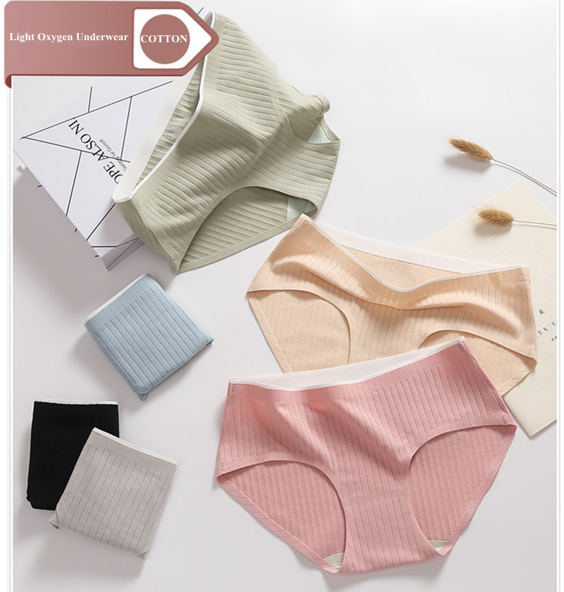 5PCS New Women's Underwear Cotton Antibacterial Girl's Student's Briefs Lady's Traceless underpants