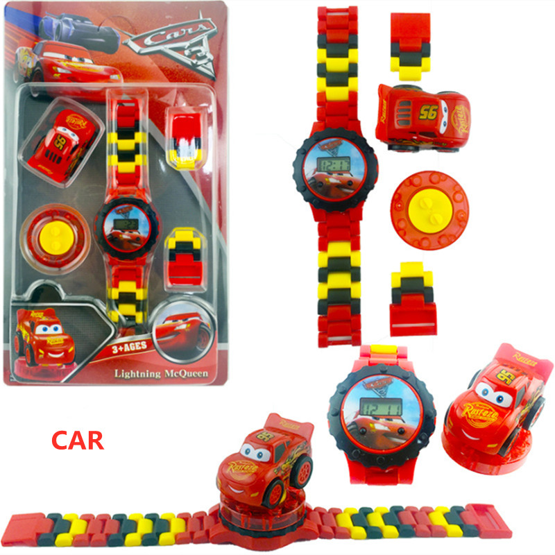 Revolving Building Block Children&apos;s Electronic Watch Girls Cartoon Watch Early Education Toy Gift