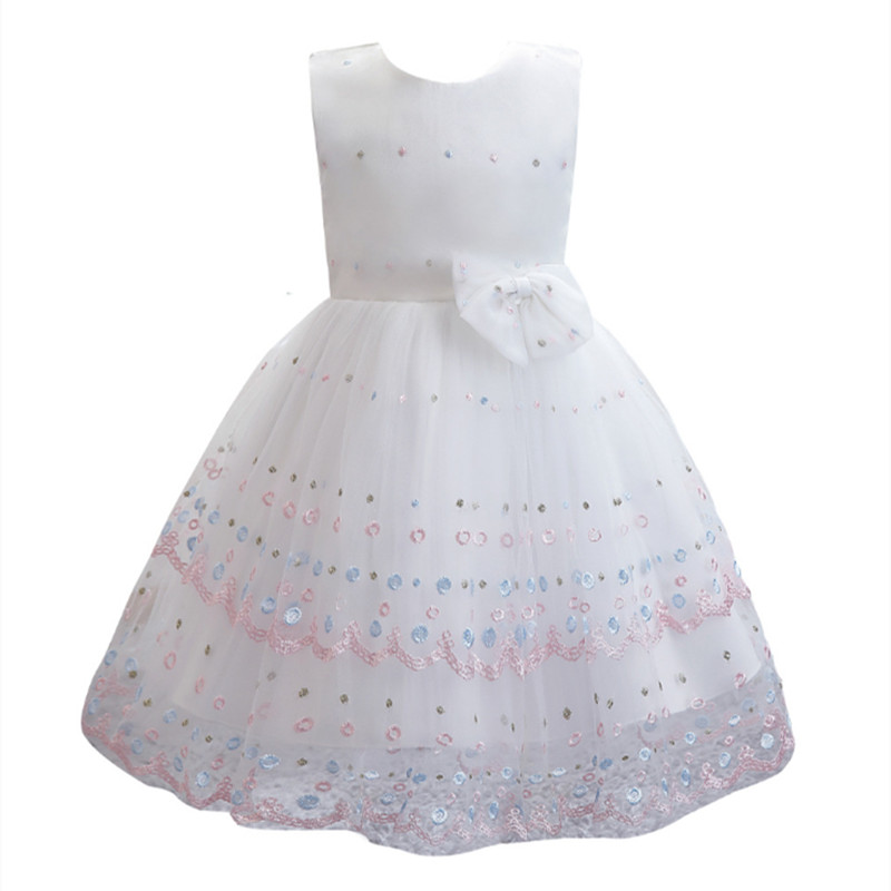 New Children&apos;s Dress Girl&apos;s Princess Dress Mesh Kid Wedding Dress Children&apos;s Piano Performance Dress