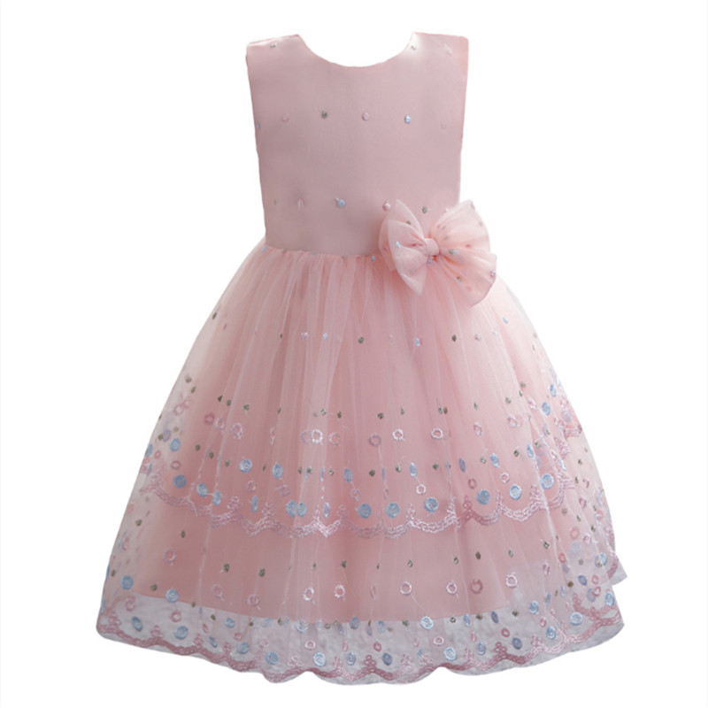 New Children&apos;s Dress Girl&apos;s Princess Dress Mesh Kid Wedding Dress Children&apos;s Piano Performance Dress