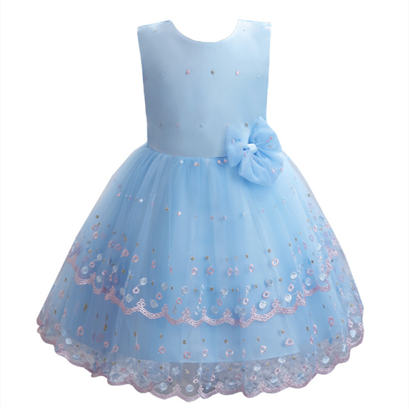 New Children&apos;s Dress Girl&apos;s Princess Dress Mesh Kid Wedding Dress Children&apos;s Piano Performance Dress