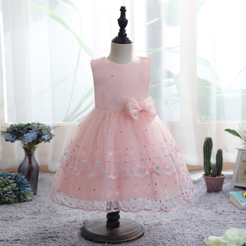 New Children&apos;s Dress Girl&apos;s Princess Dress Mesh Kid Wedding Dress Children&apos;s Piano Performance Dress